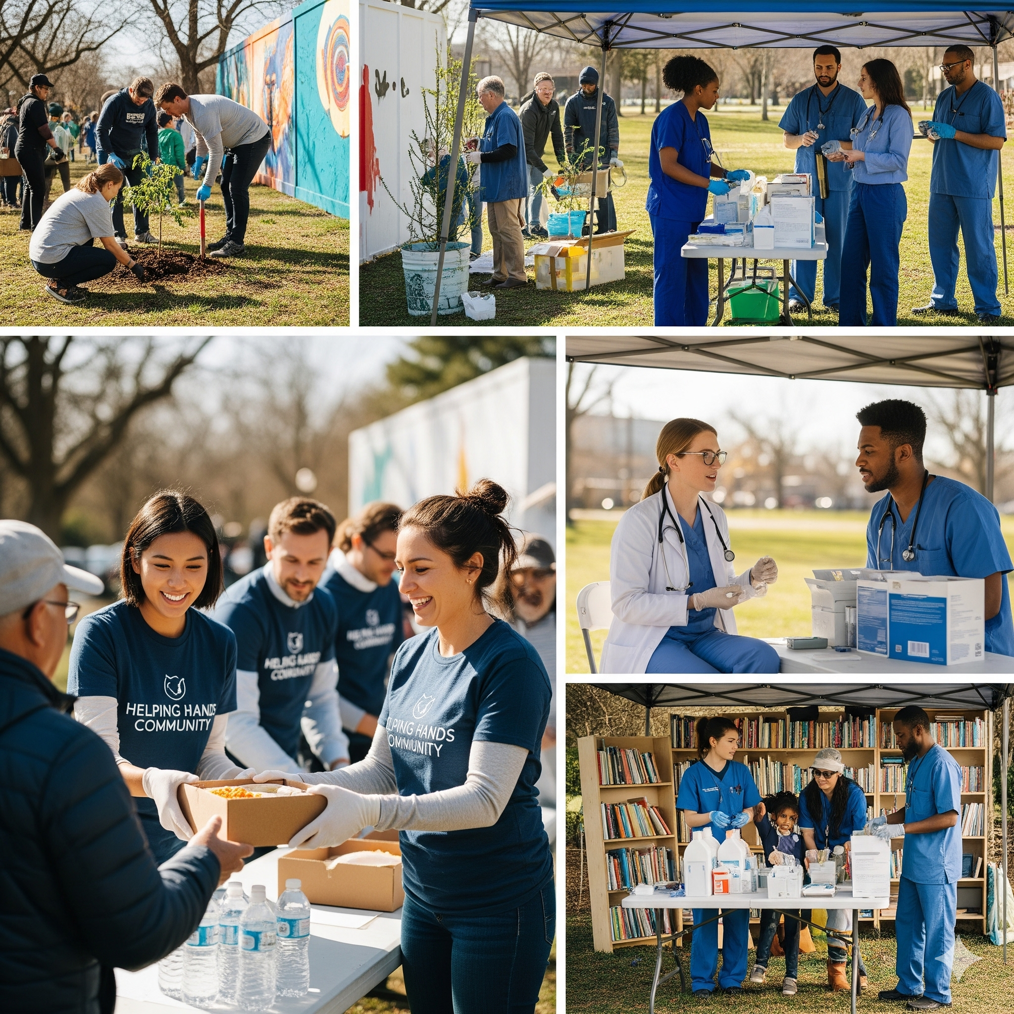 Human Voluntarians and Professionals Volunteering